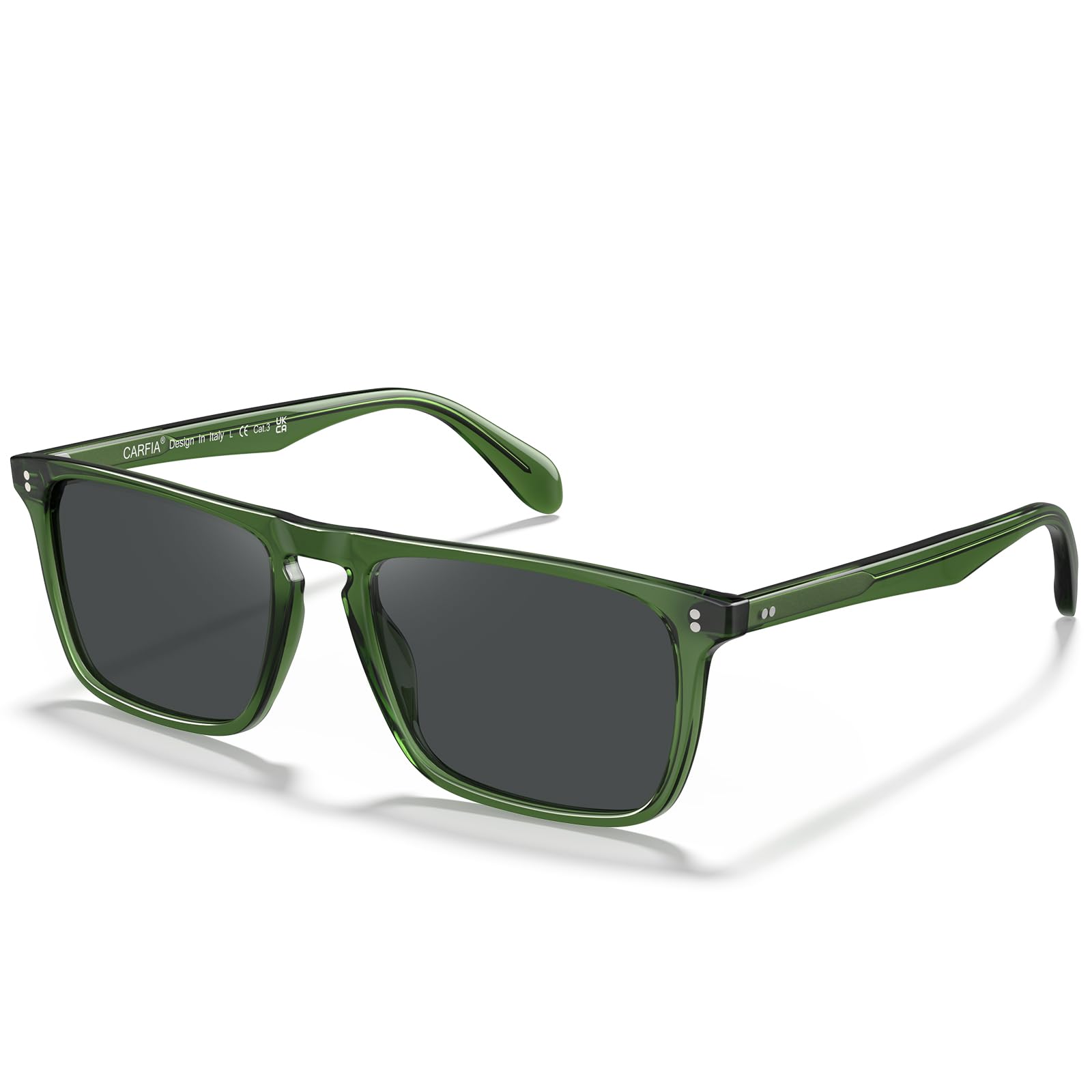 CARFIA Retro Polarized Sunglasses for Men UV Protection Hand-crafted Acetate Frame Fashion Cool Sun Glasses CA53572