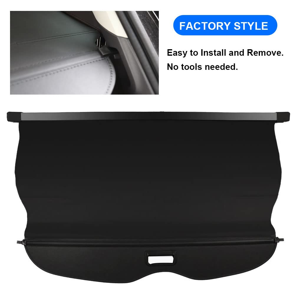 Cargo Cover for Jeep Grand Cherokee (2 Row; WL) 4XE Accessories 2022-2025 2026 Rear Black Trunk Shade Luggage Security Cover