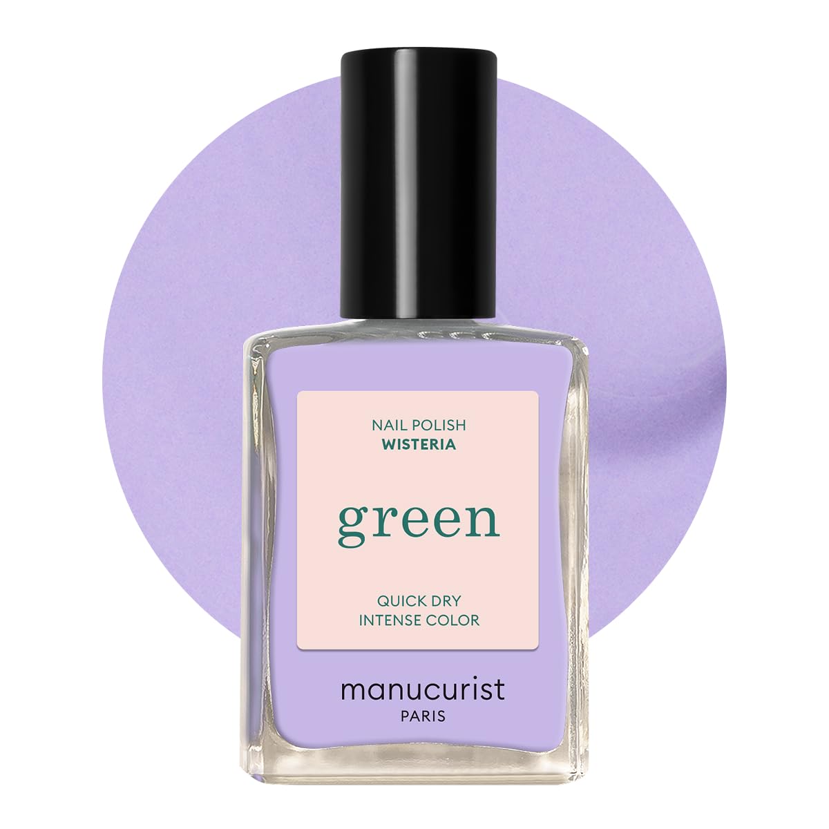 Manucurist Green Quick Dry Nail Polish Aubergine - Dark Purple Nail Polish - 9-Free, Plant-Based and Vegan - Non Toxic - Natural Classic - Nails Care - Manicure - Made in France - 0.5 fl oz
