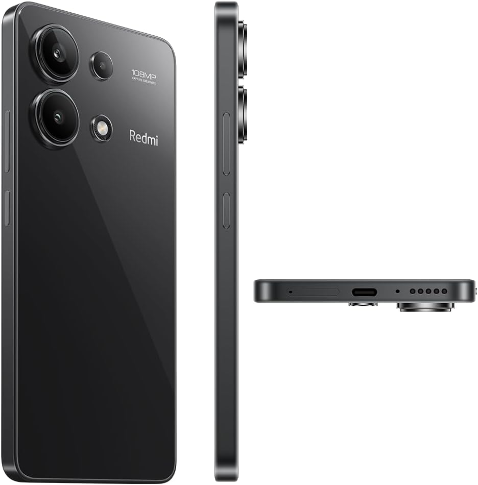 Xiaomi Redmi Note 13 4G LTE (128GB + 6GB) 6.67" 108MP (for Tmobile Mint Tello & Global) Global Bands Unlocked (Midnight Black Global Version)