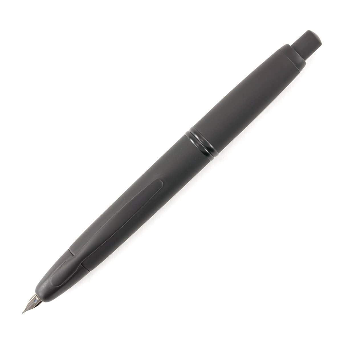 PILOT Vanishing Point Collection Refillable & Retractable Fountain Pen, Black Carbonesque Barrel with Rhodium Accents, Blue Ink, Medium Nib (60246)