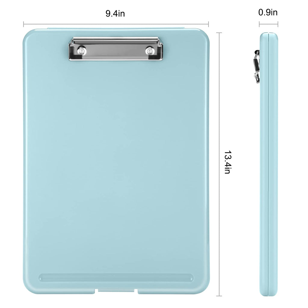 Sooez Clipboard with Storage, Plastic Storage Clipboards with Low Profile Clip, Nursing Clip Boards Foldable, Hanging Clipboard Case for Work, Teacher, Classroom Must Haves, Office School Supplies