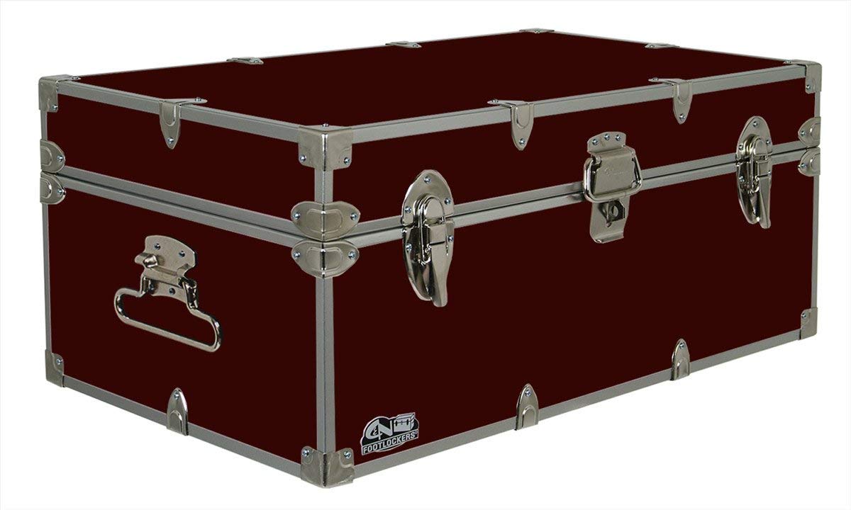 C&N Footlockers - Full-Size Happy Camper Trunk - #1 Summer Camp Trunk - Made in the USA - Steel Footlocker with Lid Stay - 32 x 18 x 13.5 Inches (Dark Green)