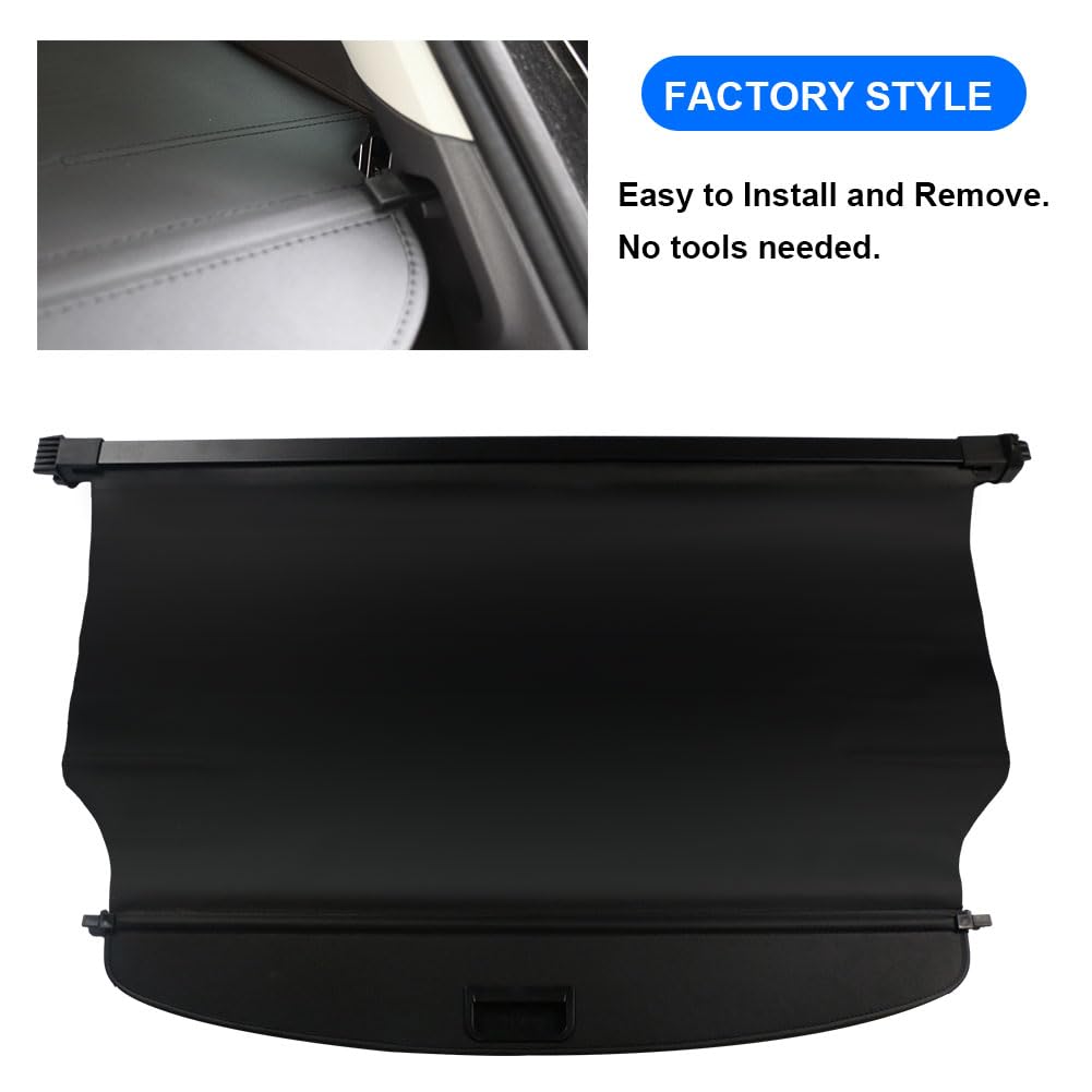 Cargo Cover for Jeep Grand Cherokee (2 Row; WL) 4XE Accessories 2022-2025 2026 Rear Black Trunk Shade Luggage Security Cover
