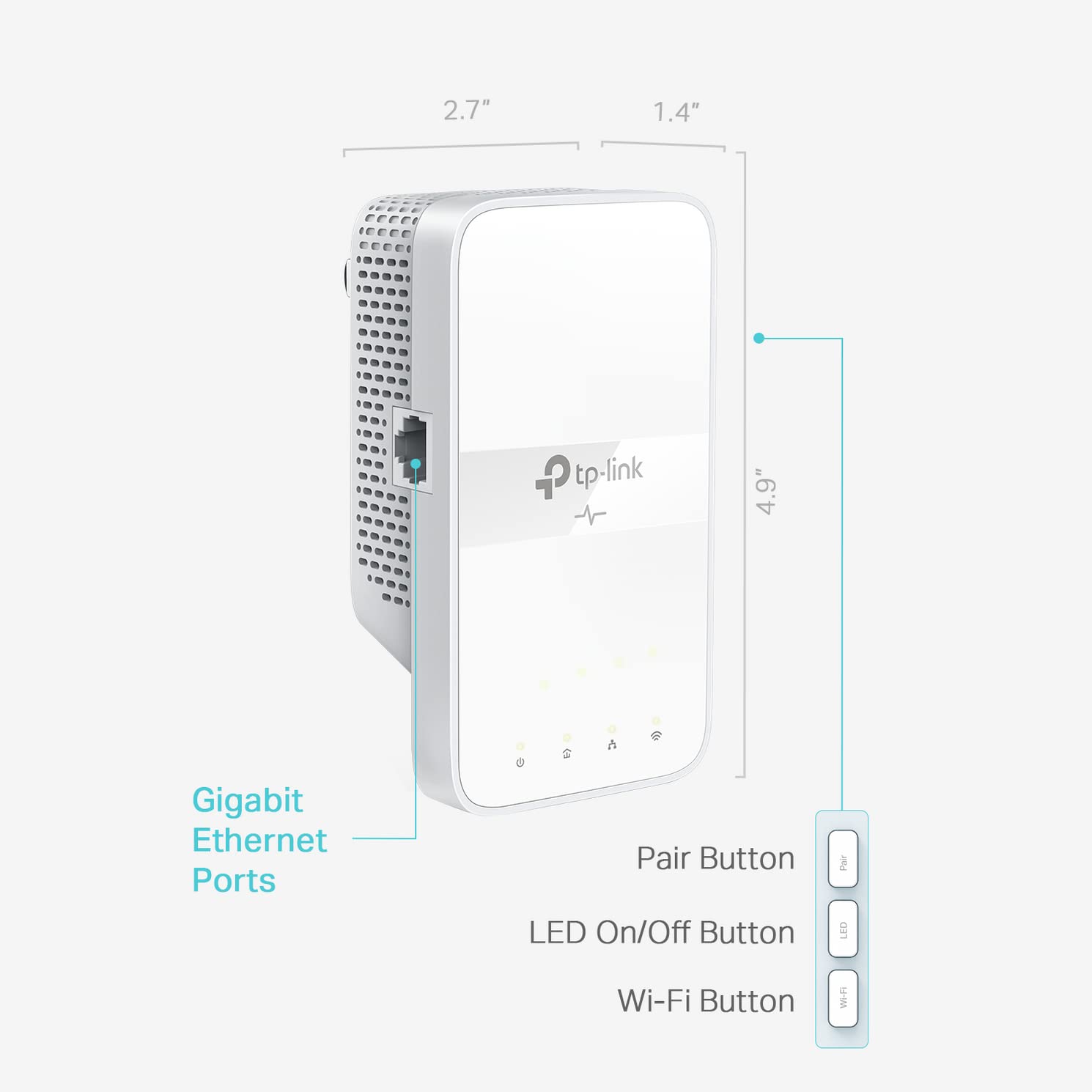 TP-Link Powerline WiFi Extender TL-WPA7617 - AC1200 Dual Band Powerline Network Extender, Gigabit Port, Passthrough, OneMesh, Ethernet Over Power, 𝐀𝐝𝐝-𝐨𝐧 𝐔𝐧𝐢𝐭