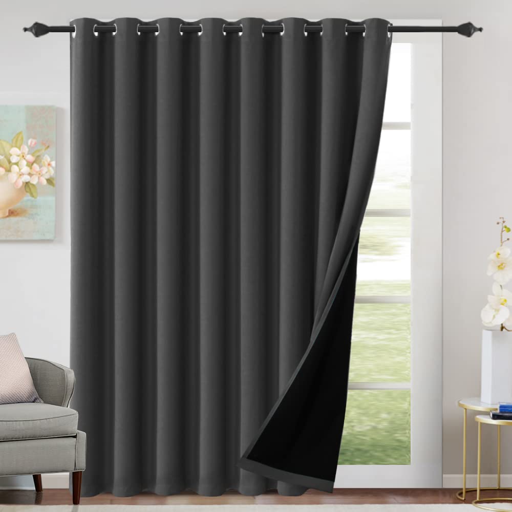 H.VERSAILTEX 100% Blackout Curtains Thermal Insulated Full Blackout Curtains for Living Room Energy Efficiency Window Drapes for Bedroom with Black Liners 1 Panel, 52x63 Inch, Burgundy