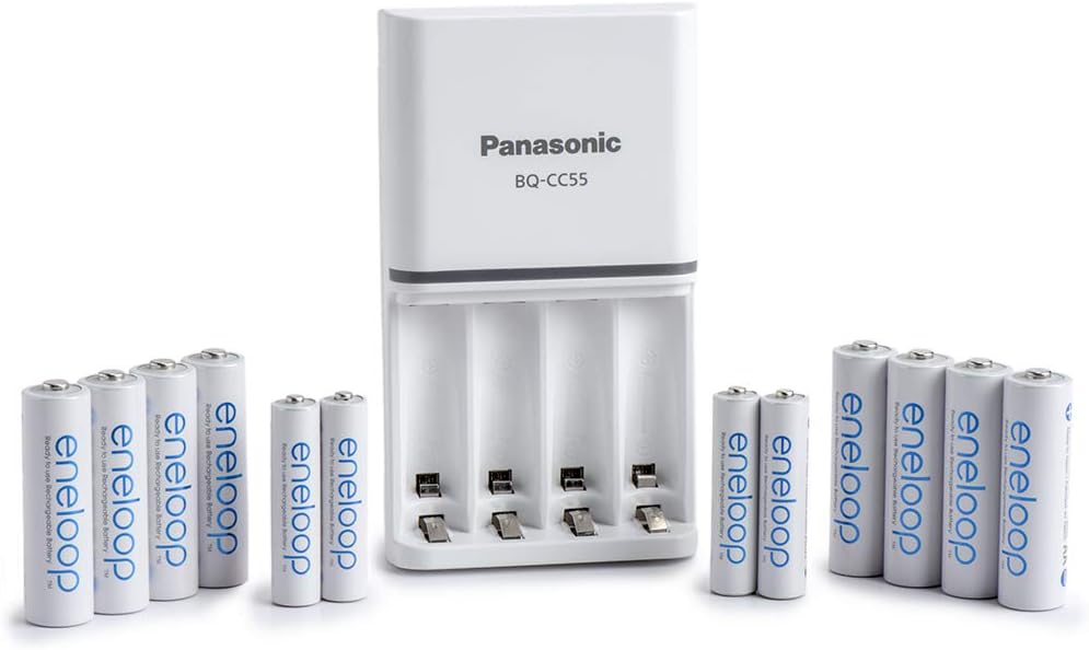 Eneloop Panasonic K-KJ55MC84CZ Power Pack; 8AA, 4AAA, and Advanced Battery 3 Hour Quick Charger