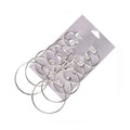 AJ DEFIRO 6 Pair Hoop Earring Set Stainless stud Earring Women Jewelry Silver Tone