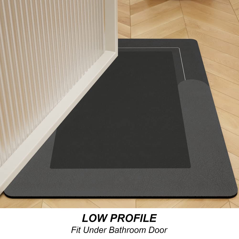 HelloTree 2Pcs Ultra Soft Napa Skin Bath Mat and U-Shaped Toilet Rug, Water Absorbent and Non Slip Shower Bath Rug for Bathroom, Tub and Shower - 20"x32"+20"x24", Blue