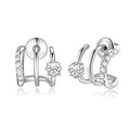 Obidos 14K Gold Plated Illusion Stud Earrings for Women | Triple Huggie Hoop Earrings for One Hole| Trendy Simple Hypoallergenic Fashion Accessories Gold Jewelry Gifts for Womens