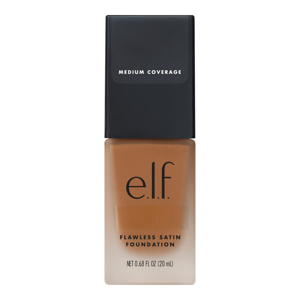 e.l.f. Flawless Satin Foundation, Lightweight & Medium Coverage, Semi-Matte Finish, Vegan & Cruelty-Free, Alabaster, 0.68 Fl Oz (20mL)