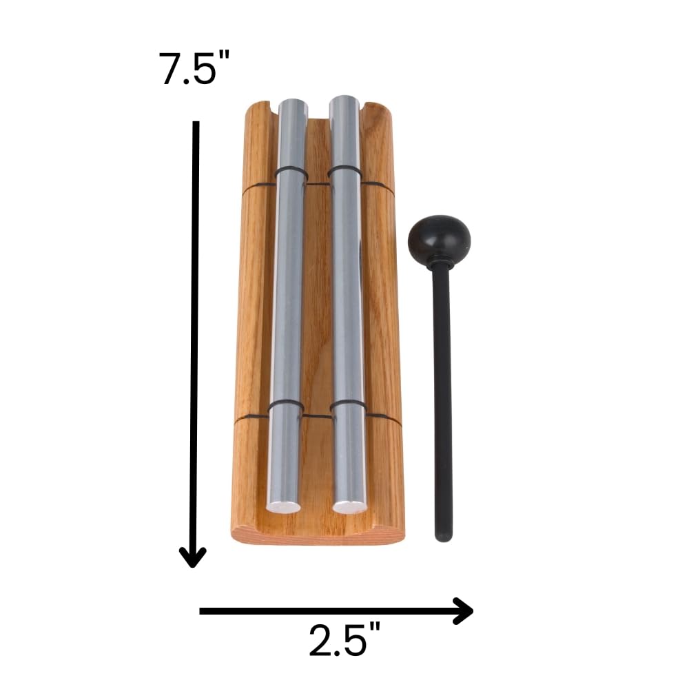 Woodstock Wind Chimes Zenergy Solo Hand Chime, Silver (7") Musically Tuned for Meditation, Yoga and Mindfulness, Bell Percussion Instrument For Teachers and Classrooms