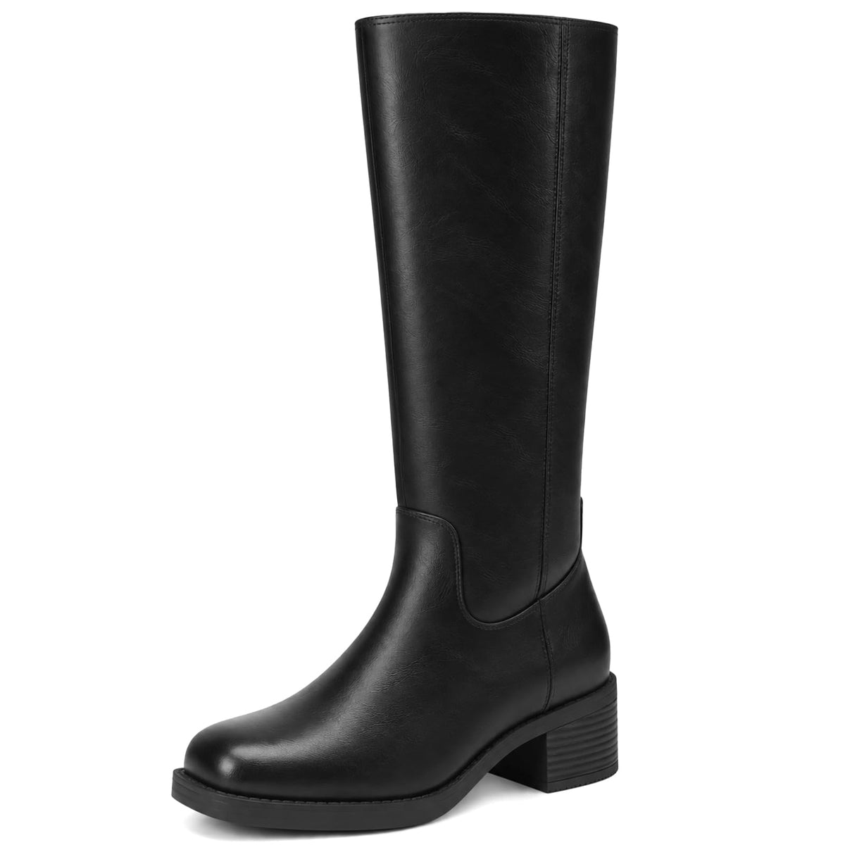 DOBOLIN Wide Calf Knee High Boots for Women Tall Fall Boots Square Toe