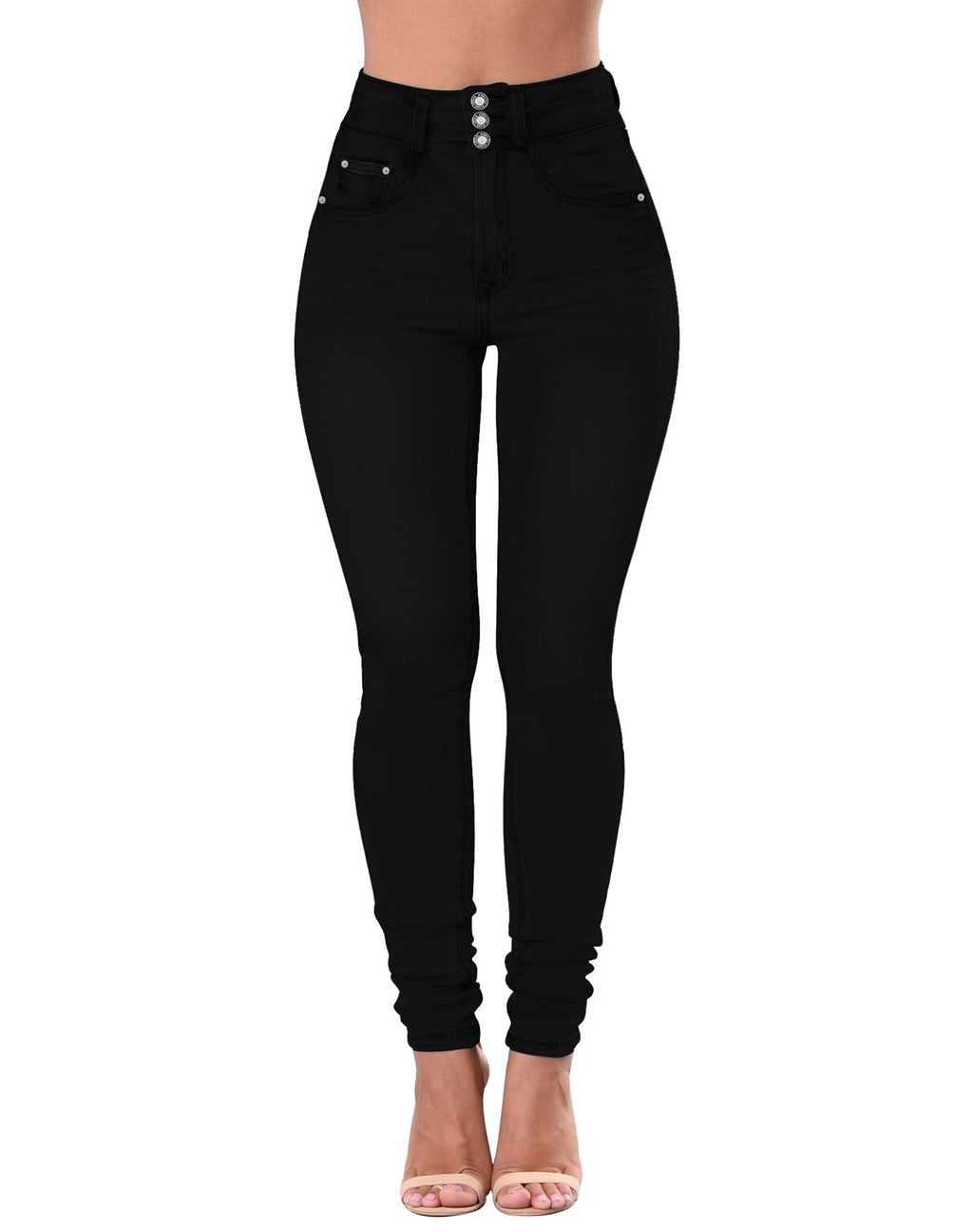 Qazel Vorrlon Women's High Waisted Jeans for Women Ripped Skinny Stretch Distressed Jeans High Rise Butt Lifting Demin Pants