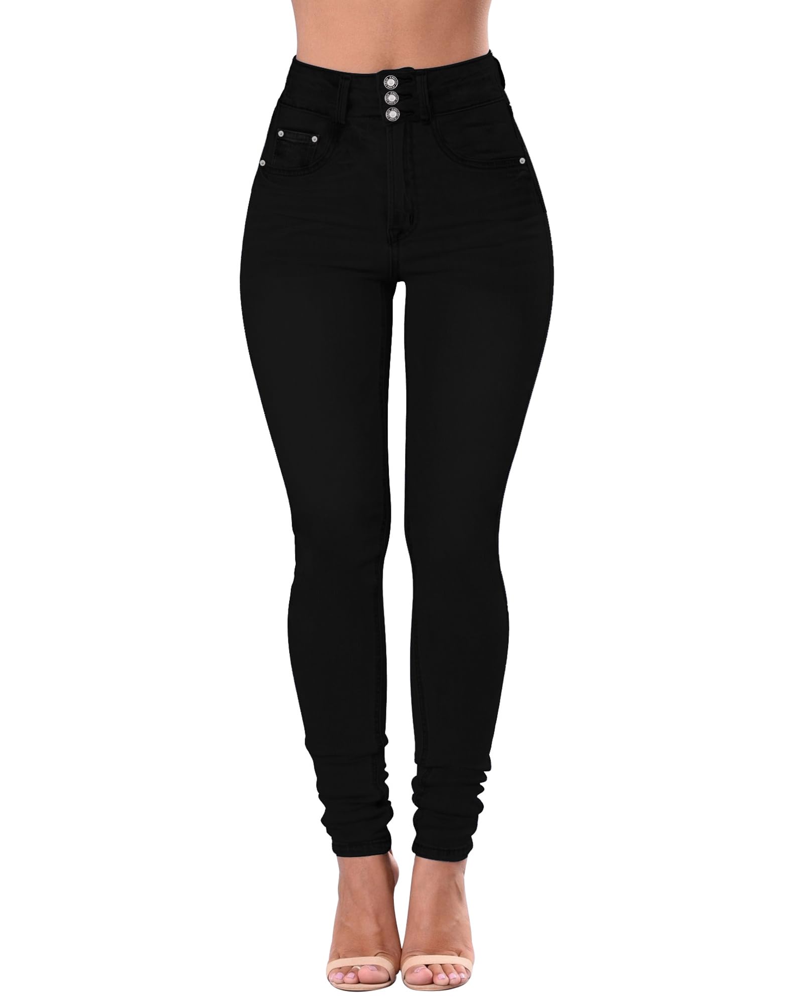 Qazel Vorrlon Women's High Waisted Jeans for Women Ripped Skinny Stretch Distressed Jeans High Rise Butt Lifting Demin Pants