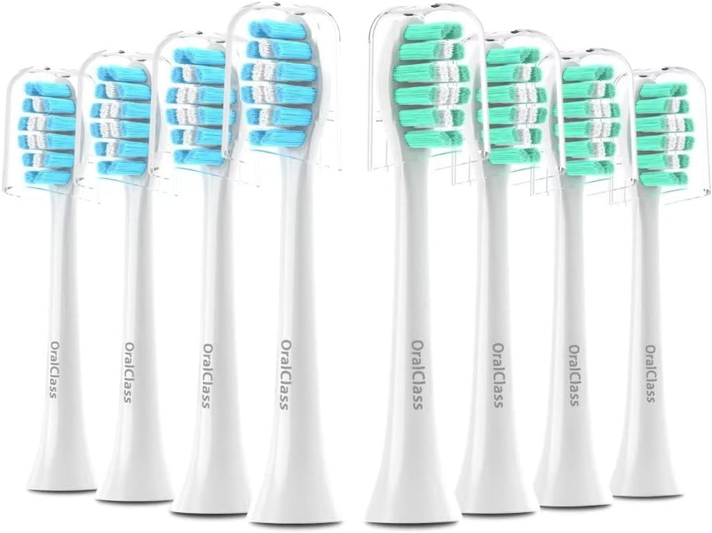 OralClass Replacement Toothbrush Heads for Philips Sonicare Click-on Handles, Medium Soft Electric Brush Heads Refills, 8 Pack