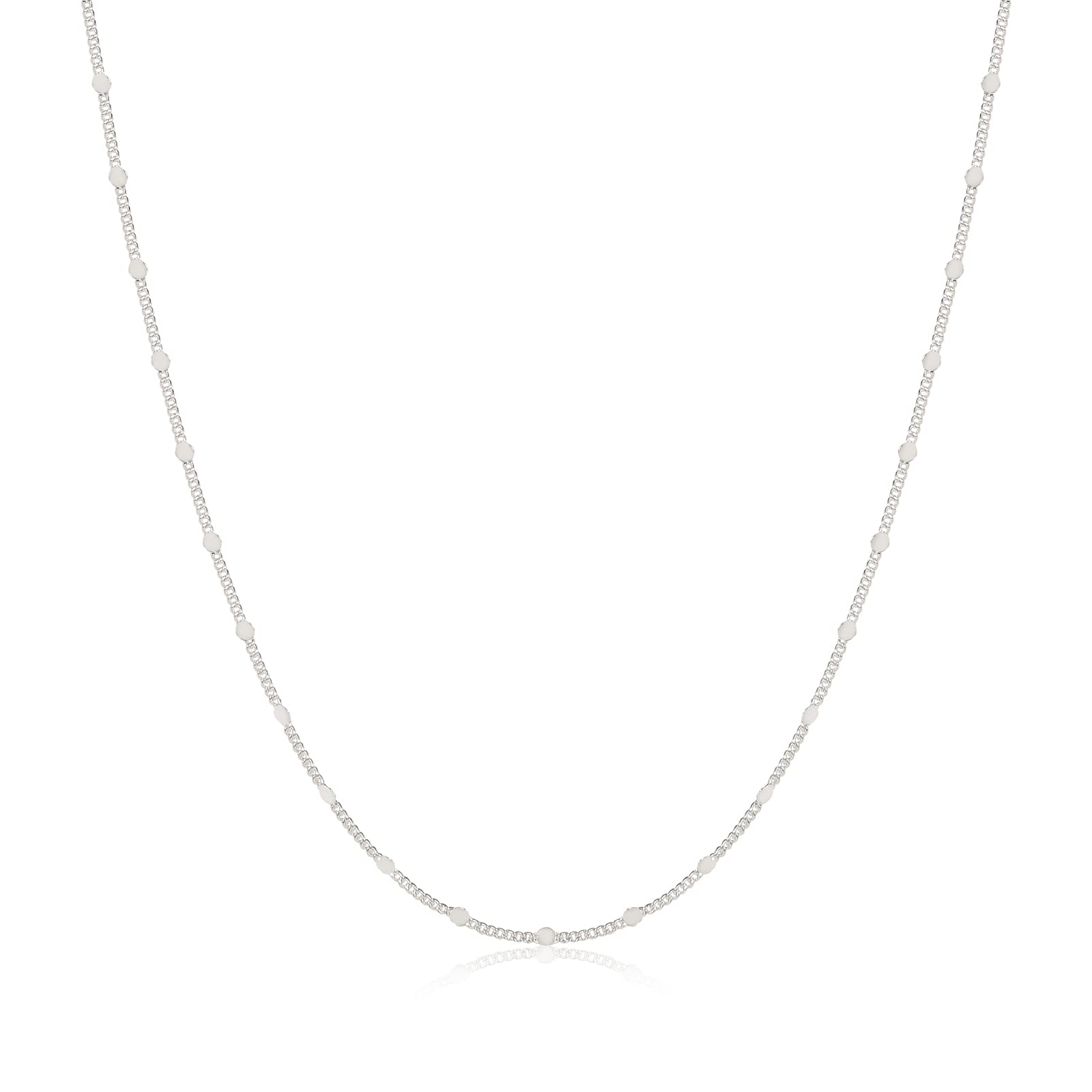 BERISO 14K Gold/Silver Plated Choker Necklace for Women Shining Dots Station Gold Chain Necklace Beads Sparkle Chain Necklace Link Chain Exquisite Jewelry for women