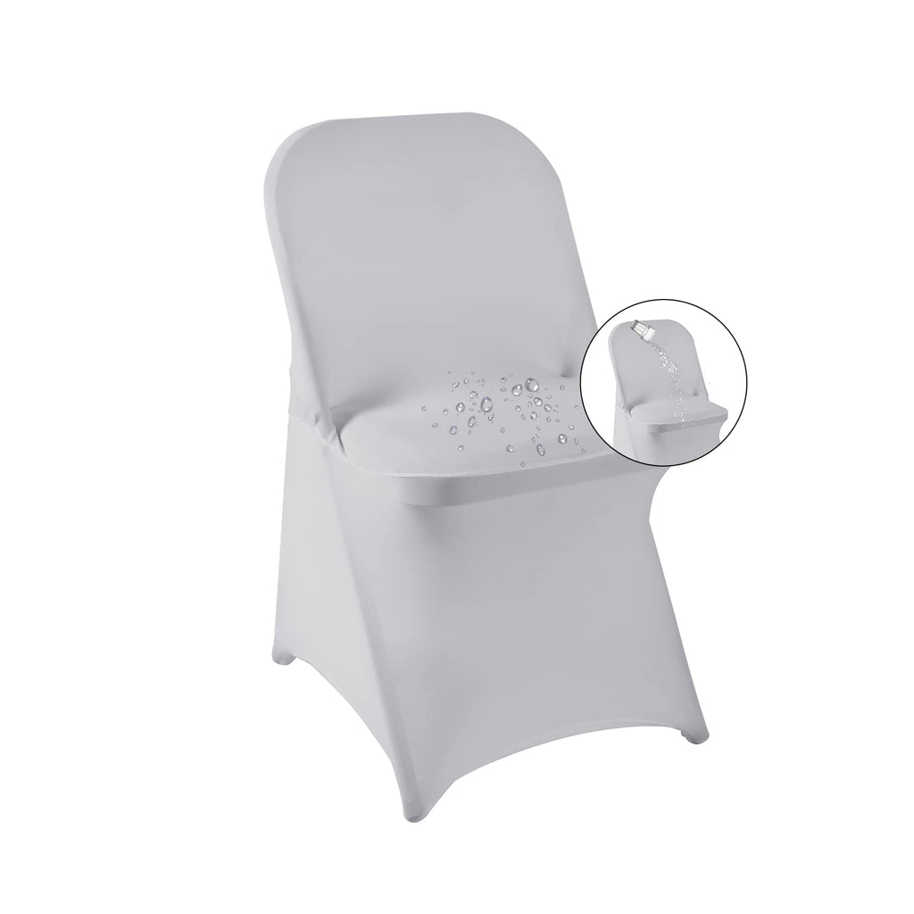 magalo 12 Pack Black Spandex Folding Waterproof Chair Cover, Stretch Chair Cover Protector for Wedding, Party, Dining Banquet and Other Special Events