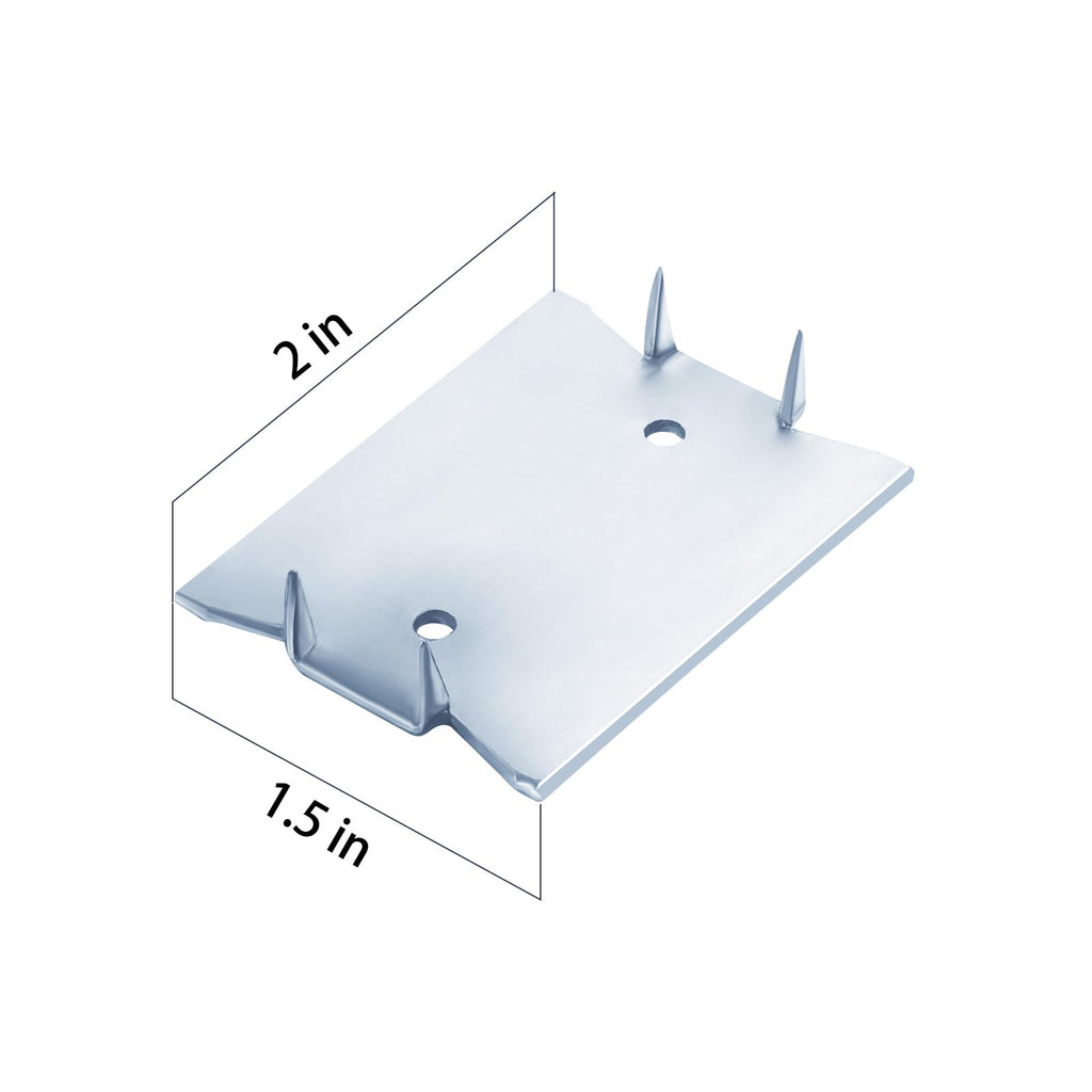 Wensilon(30 pcs) Stainless Steel 304 1.5X2 Inch 16-Gauge Anti-Nail Protection Plate Shield, Nail Plate for Wood Studs, Steel Cable Wire Protector Plate with Sharp Pointed Prongs