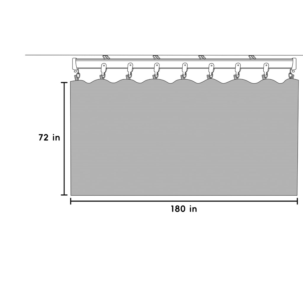 Room Divider Blackout Curtains Flexible Sliding Tracks Sets Ceiling Mounted Rod Window Curtain Privacy Separation for Bedroom Living Rooms,1 Panel Beige Drape and Black Track Set-W108xH72 in
