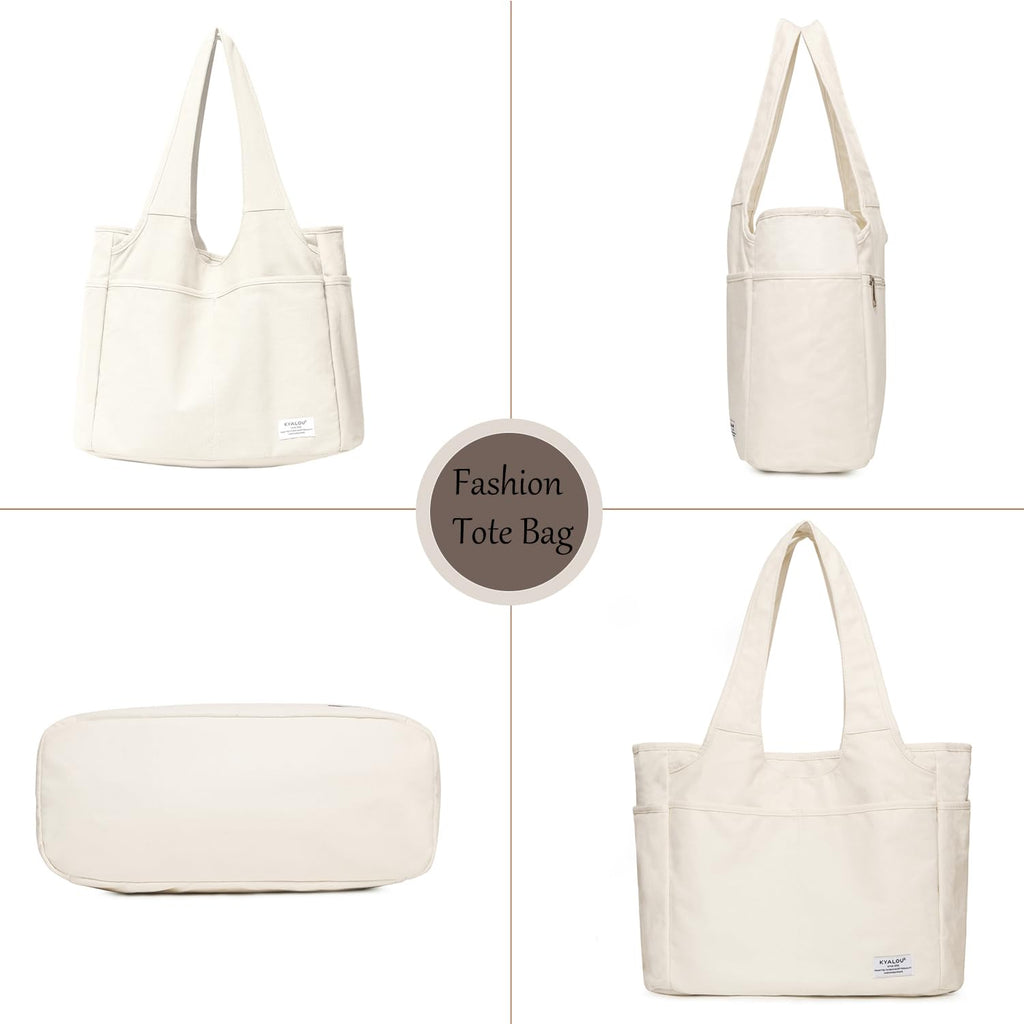 KYALOU Utility Large Tote Bag, Women Casual Shoulder Bags for Work School Gym Beach Travel Shopping Grocery | Utility