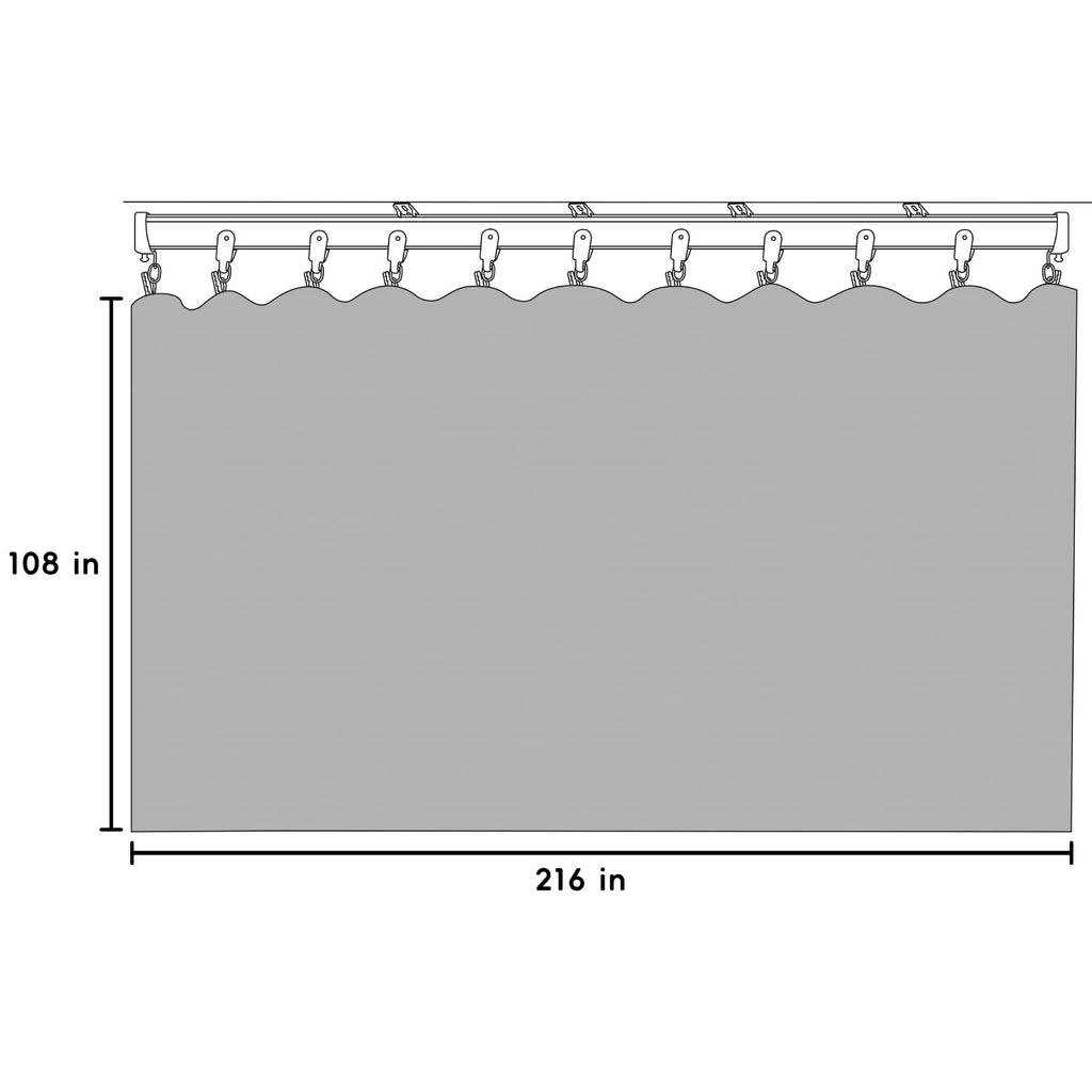 Room Divider Blackout Curtains Flexible Sliding Tracks Sets Ceiling Mounted Rod Window Curtain Privacy Separation for Bedroom Living Rooms,1 Panel Beige Drape and Black Track Set-W108xH72 in
