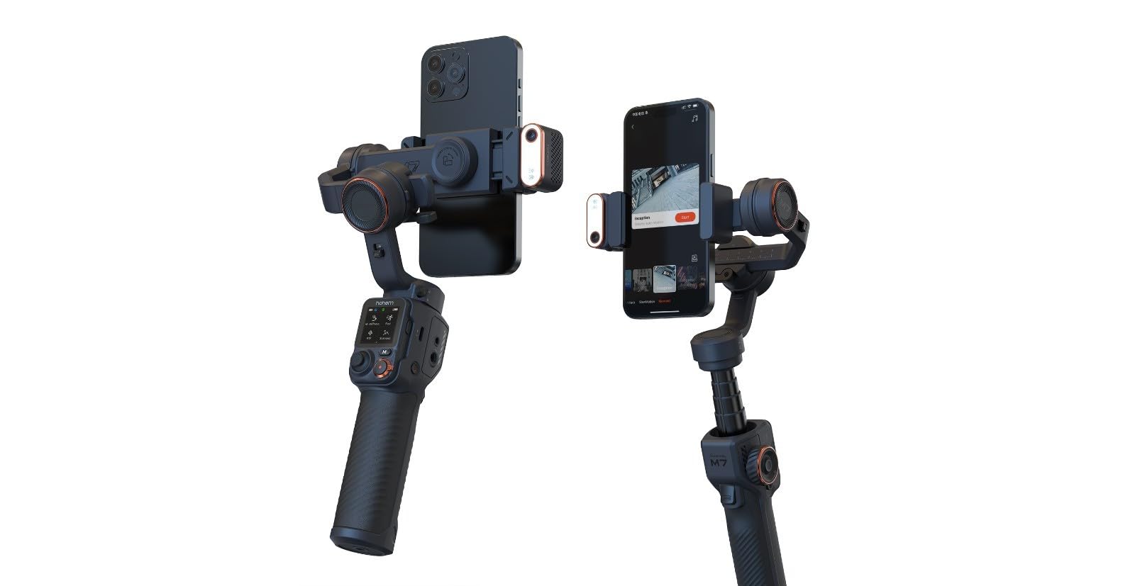 Hohem iSteady M7 Gimbal Stabilizer for iPhone,3-Axis Gimbal for Smartphone w/AI Tracking,Detachable Remote,Extendable Pole,Magnetic Light,Phone Stabilizer for Video Recording - Hohem M6 Kit Upgrade