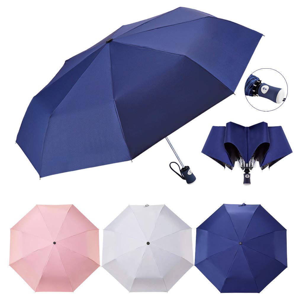 DBA FDJASGY Sun Umbrella Compact Folding Travel Umbrella Auto Open and Close for Windproof, Rainproof & 99.9% UV Protection Parasol with Black Anti-UV Coating