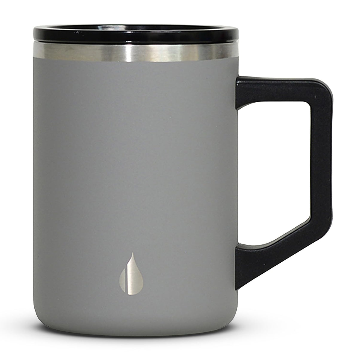 Elemental Insulated Coffee Mug - Triple-Wall Stainless Steel Summit Travel Cup for Hot and Cold Drinks - Thermal Coffee Mug with Lid and Handle for Camping, Office & Travel 12oz - Black