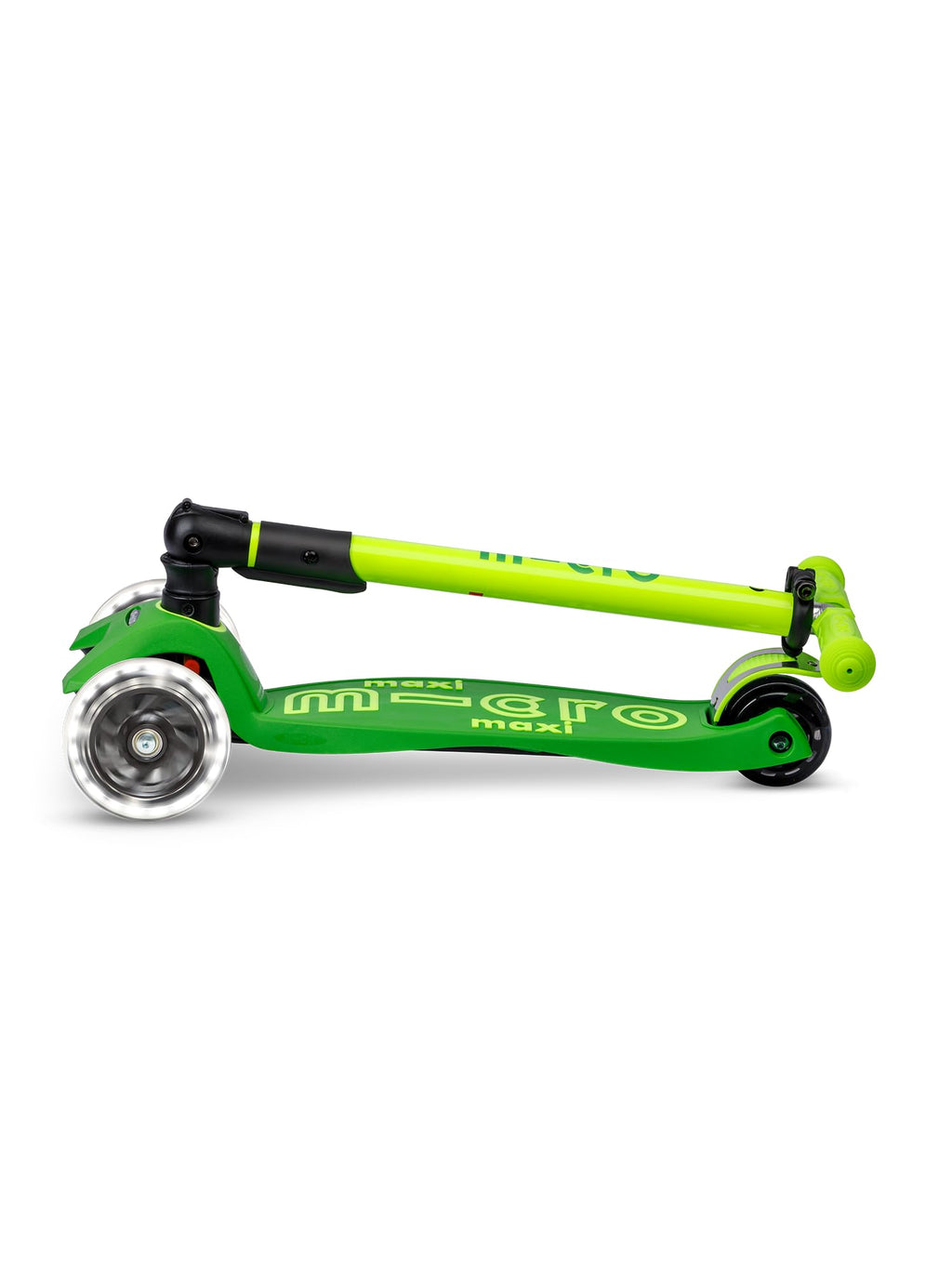 Micro Kickboard | Maxi Foldable LED Kids Scooter for Ages 5-12 | Children up to 110 lbs | 3 Wheel Lean-to-Steer Design | Adjustable T Bar | Smooth Ride, Motion Activated PU LED Wheels | Swiss Design