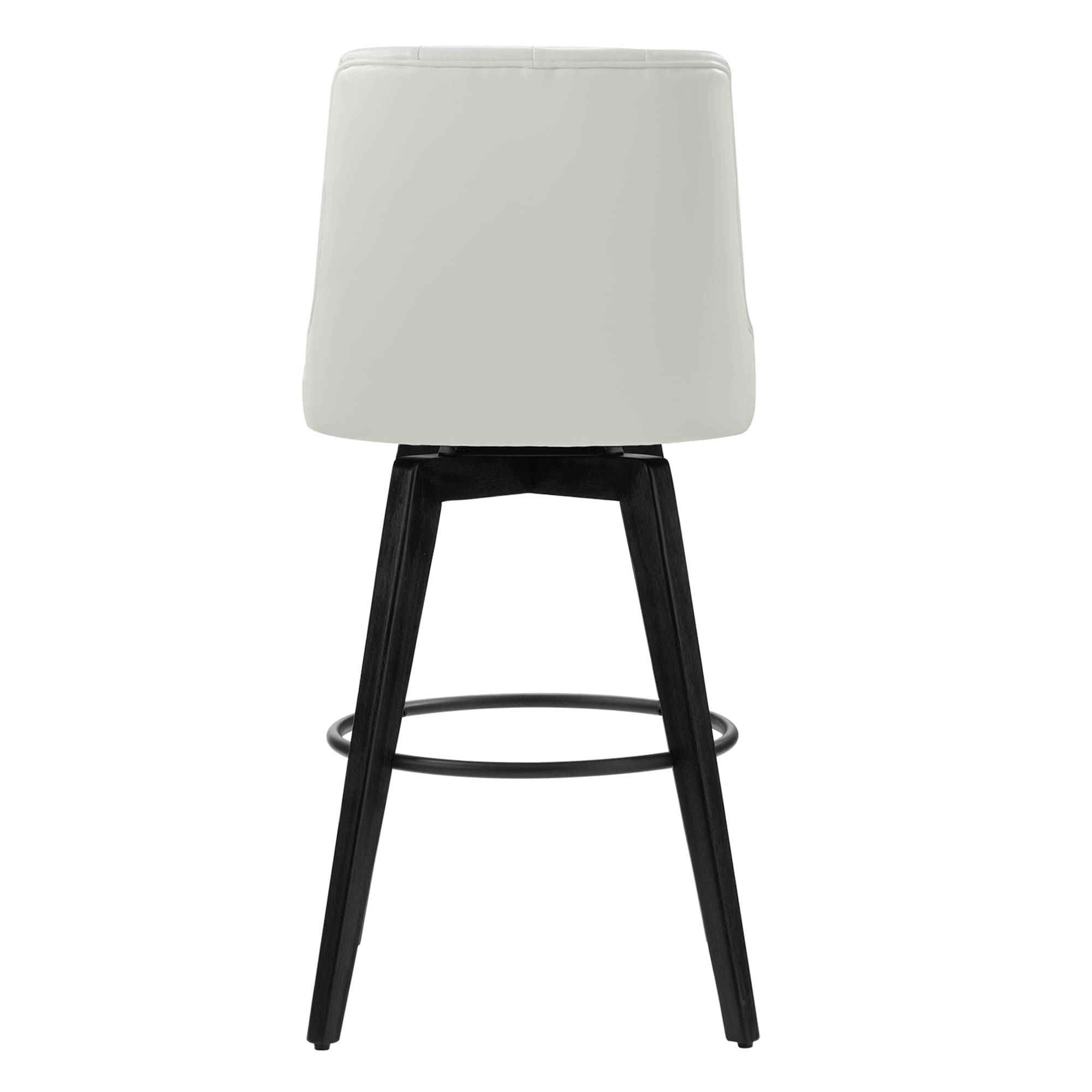 Watson & Whitely Counter Height Bar Stools, Performance Fabric Upholstered Modern Swivel Barstool with Back, Solid Wood Legs, 26" H Seat, Flint Grey