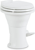 Dometic 310 Standard Toilet, White, Round Shape, Ceramic, Plastic, Wood, Lightweight with Pressure-Enhanced PowerFlush & Slow Close Seat Cover – Perfect for Modern RVs (302310081)