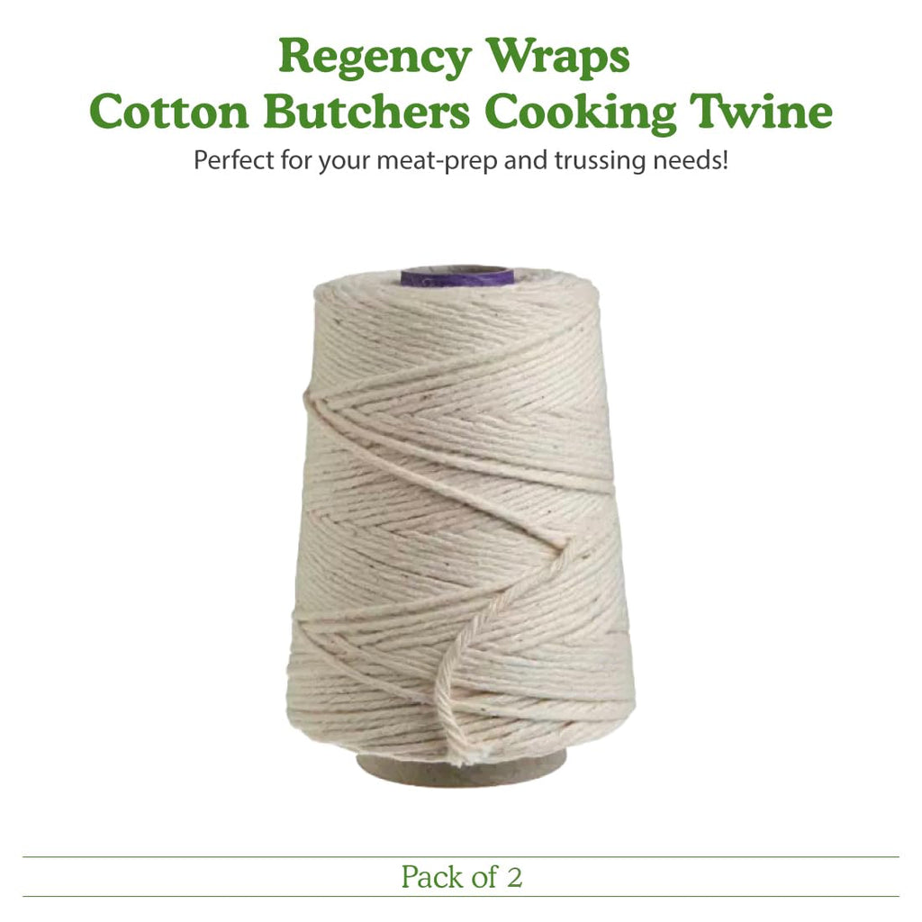 Regency Wraps Butchers Cooking Twine, Heavy Duty, 500ft,16 Ply, 2.4mm, Food-Safe Cotton Kitchen String for Turkey Trussing, Meat Prep, Crafting, Natural, Pack of 1