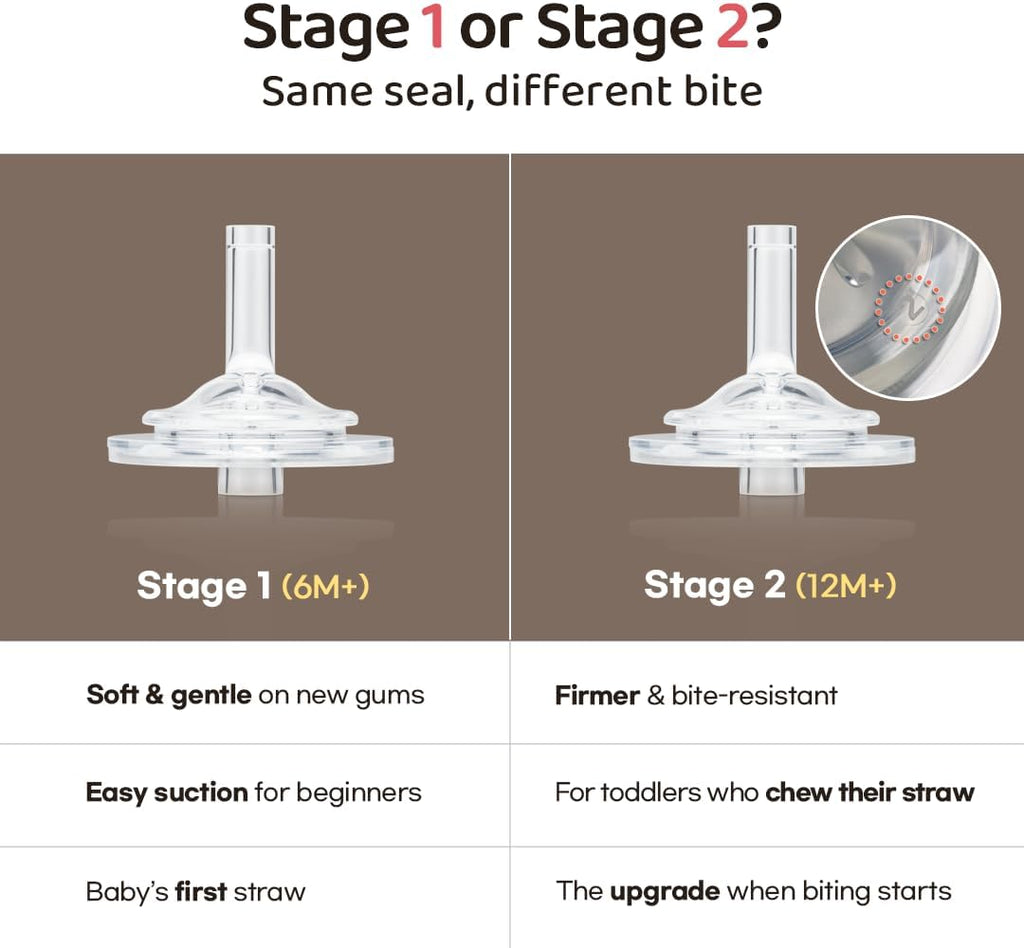 GROSMIMI PPSU Baby Straw Cup Stage 2, 12M+, Spill-Proof, 10oz (Air Balloon)