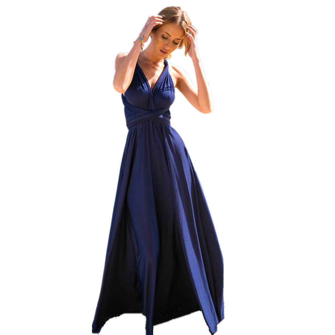 Women Transformer Hi Low Evening Long Prom Dress Halter Convertible Multi Way Spaghetti Strap Wedding Cocktail Maxi Gown