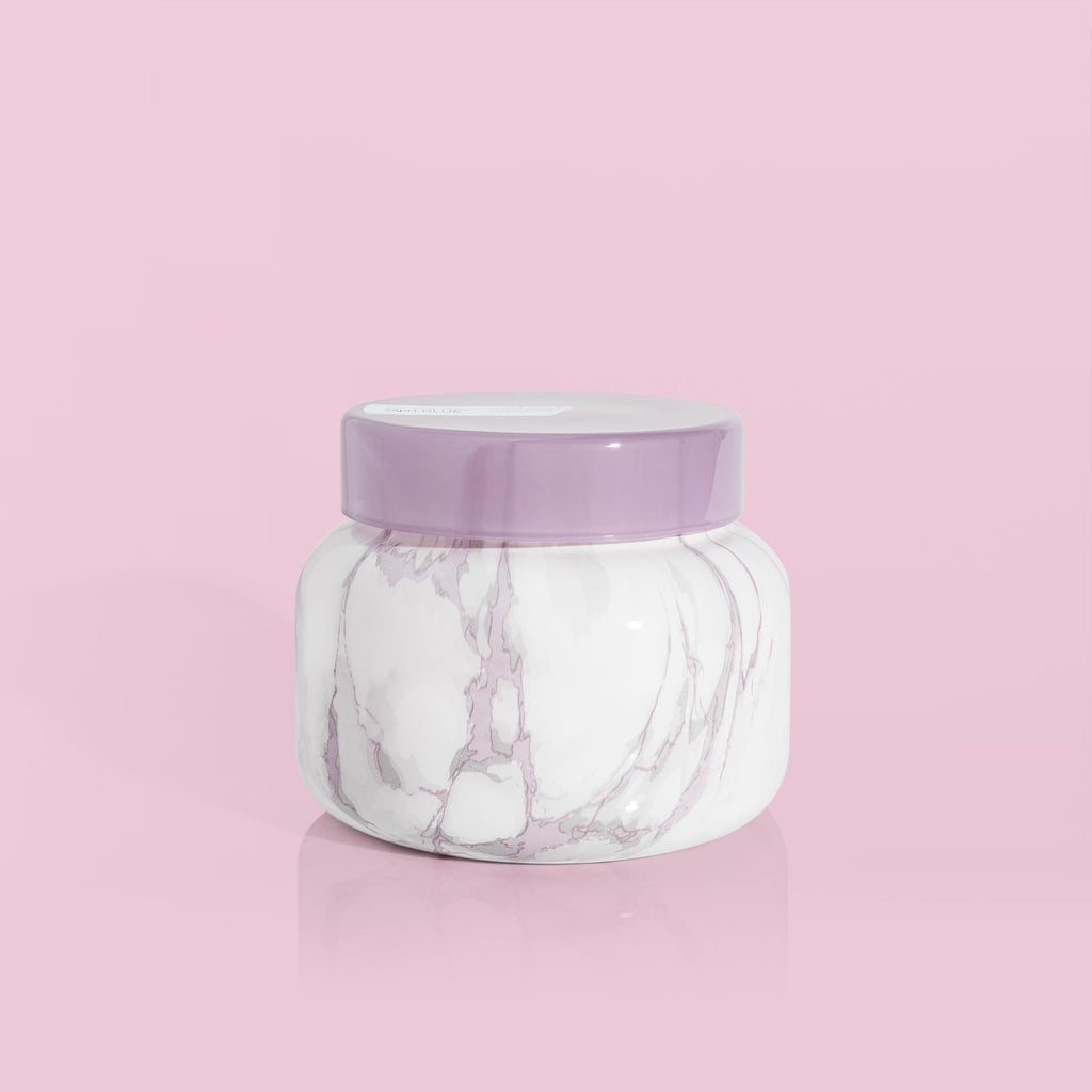 Capri Blue Modern Marble Jar Candles - Luxury Candles for Home Scented - Long Lasting Soy Wax Blend (Aloha Orchid, 8 oz)