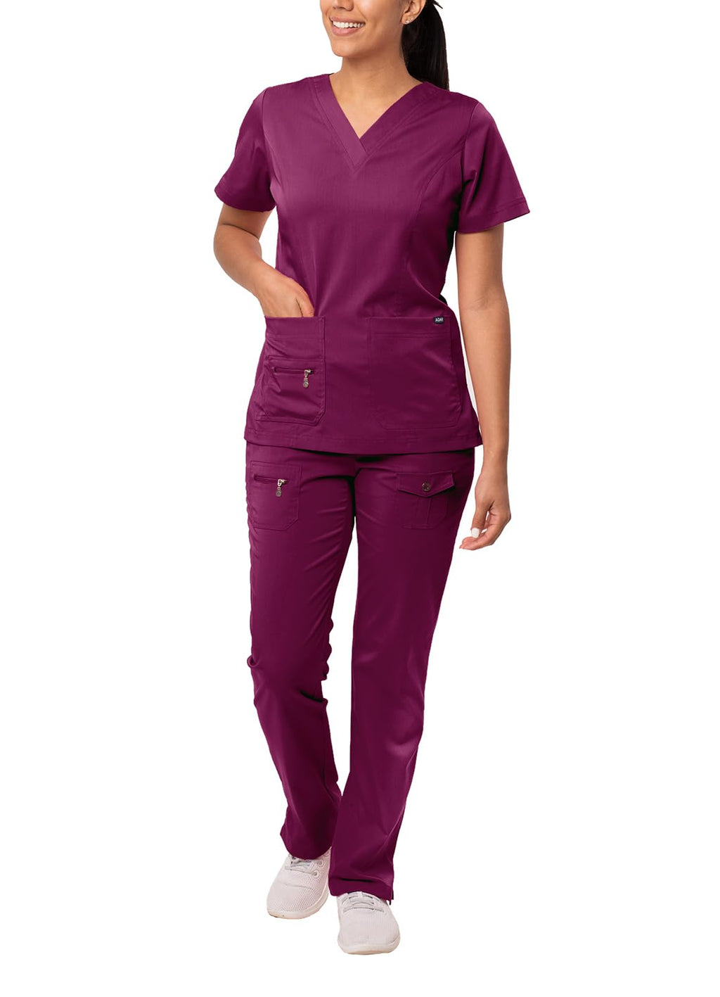 Adar Pro Breakthrough Plus Scrub Set for Women - Enhanced V-Neck Top & Multi Pocket Pants