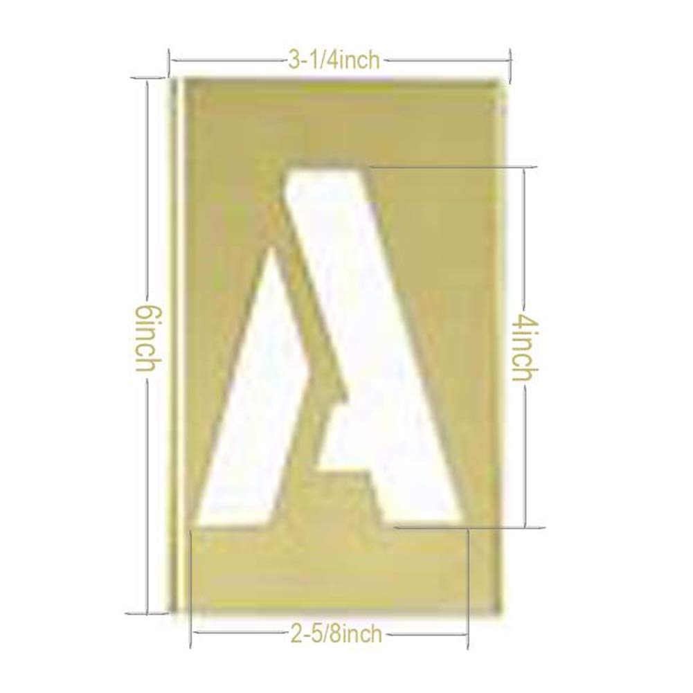Deezio 1 Inch Brass Stencil Kit, Numbers and Punctuations Number Stencil - 15 Piece Set