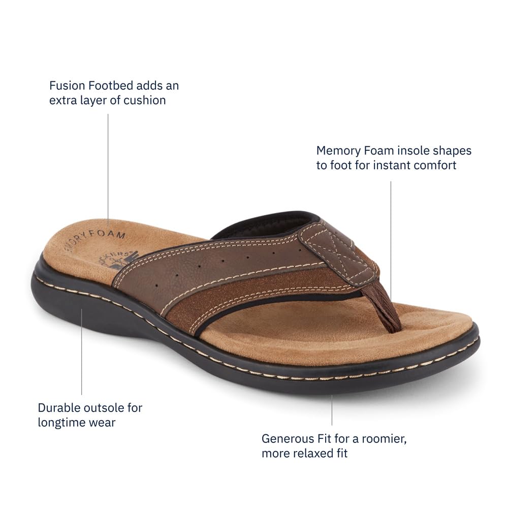 Dockers Laguna Mens Flip Flops Casual Beach Sandals for Men