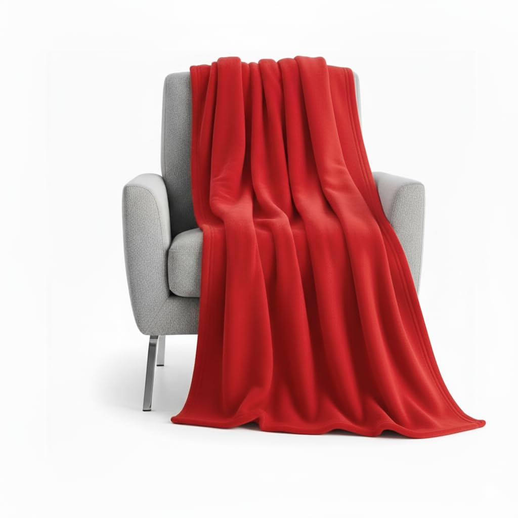 50x60 Throw Blankets, Ultra Soft Hypoallergenic Fleece Fall Throw Blanket for Livingroom, Couch, Chair, Bed, Red, Valentine's Day Throw
