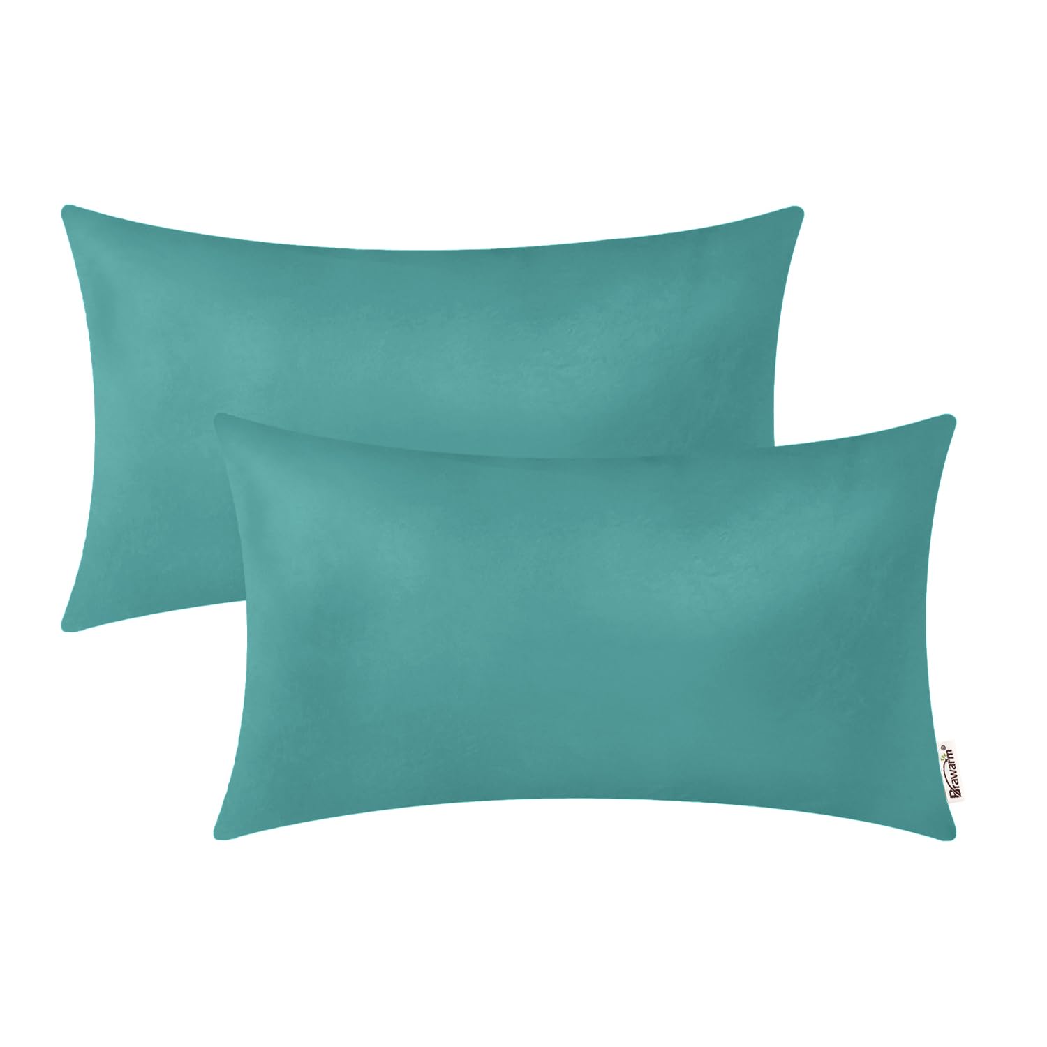BRAWARM Faux Leather Throw Pillow Covers 16 X 16 Inches - Black Leather Pilow Covers Pack of 2, Solid Dyed Leather Pillowcases for Couch Bed Sofa Garden Home Decorative