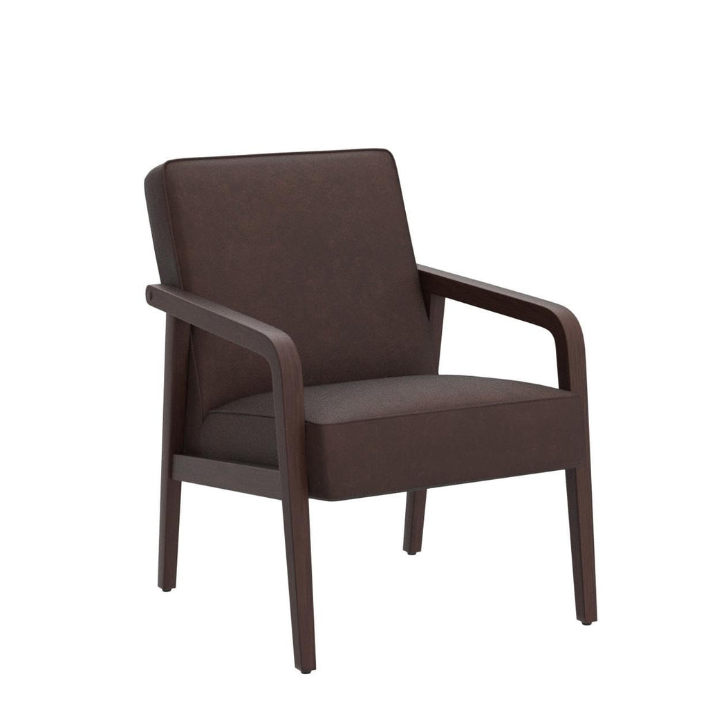 Yaheetech Accent Chair, PU Leather Reading Chair, Mid Century Modern Arm Chair with Solid Wood Frame for Living Room Bedroom Waiting Room, 2 Pieces, Black