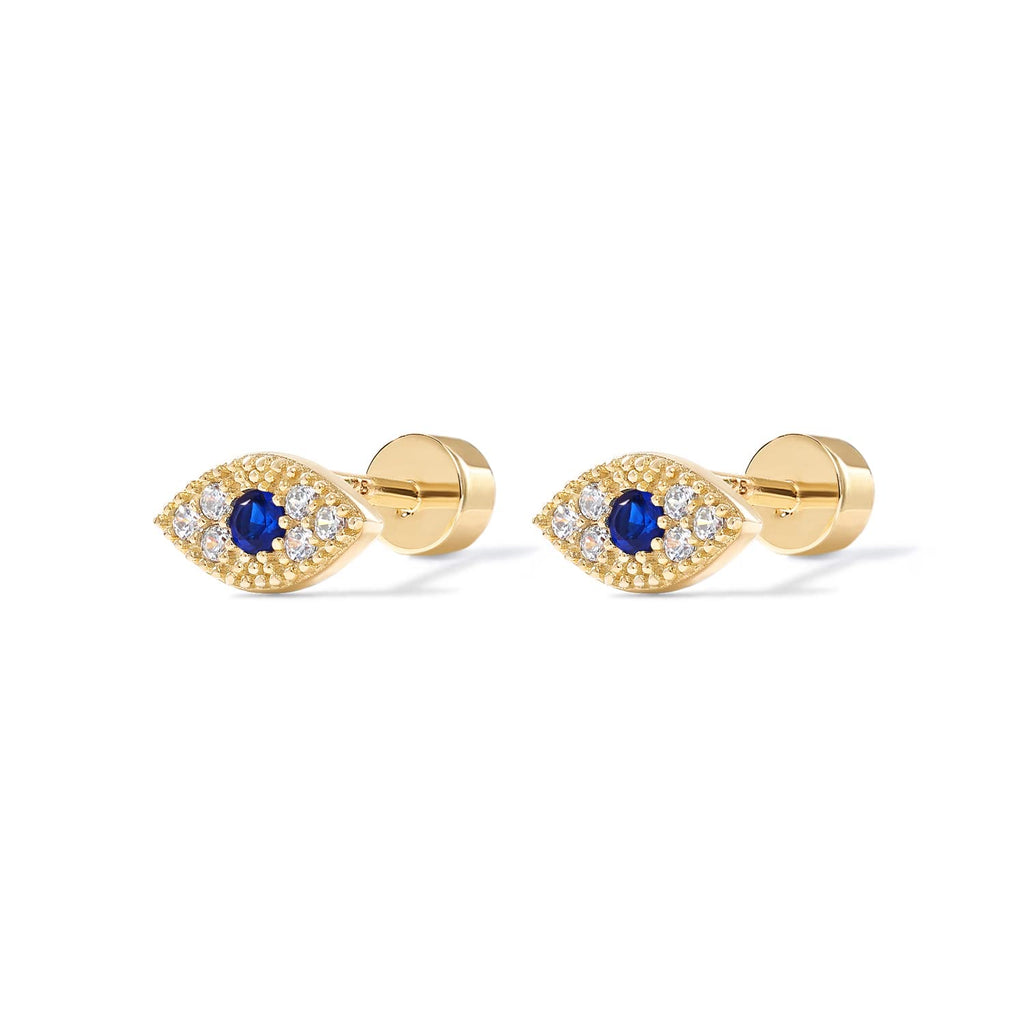 PAVOI 14K Gold Plated Flat Back Earrings | Solid 925 Sterling Silver Posts | Helix Cartilage Earrings for Women | Cubic Zirconia Stud Earrings | Trending Fashion Jewelry