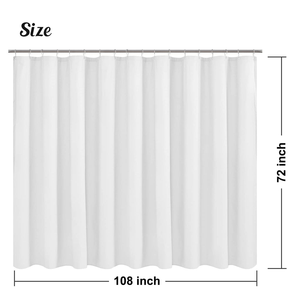 Mrs Awesome Embossed Microfiber Shower Curtain Liner 70 x 72 inches, Soft Fabric Shower Curtain Washable and Water Repellent,70x72, Cream