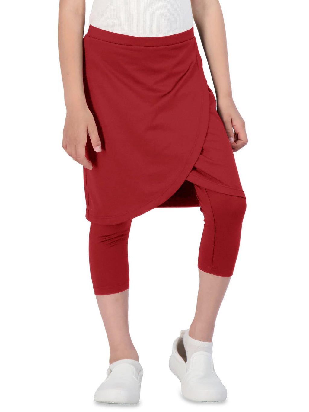 CharmWM Girls High Elastic Waist Capri Pants Kids Cute Active Golf Tennis Skorts Leggings Skirts Trousers