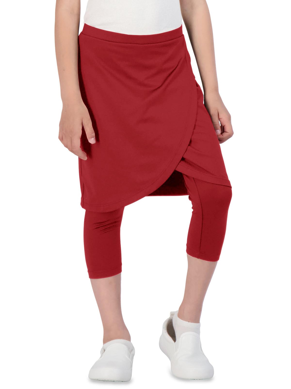 CharmWM Girls High Elastic Waist Capri Pants Kids Cute Active Golf Tennis Skorts Leggings Skirts Trousers