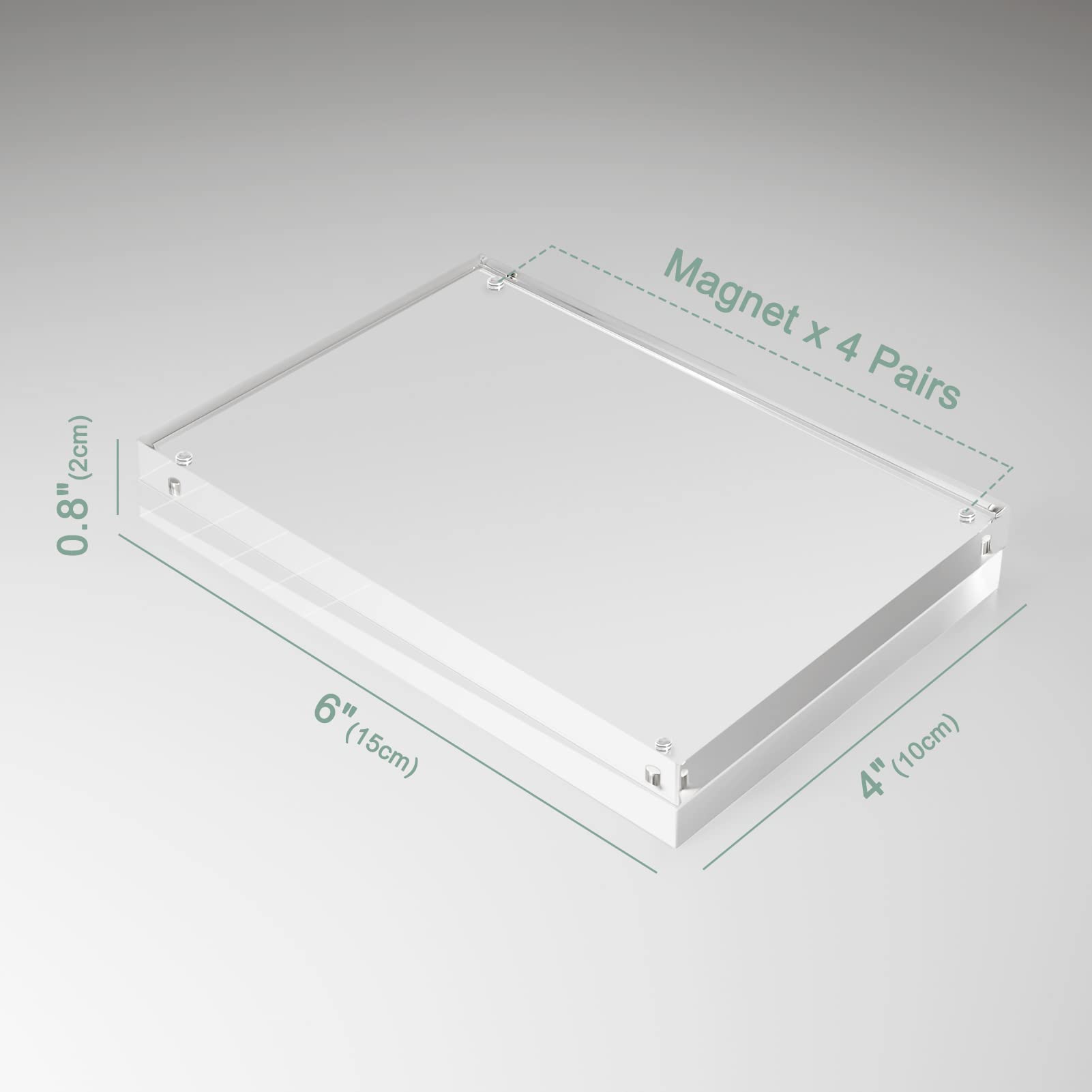 SYNTRIFIC 10 PACK Magnetic Picture Frame,8X10 Acrylic Frame Double Sided Picture Frame,20mm Thickness Magnetic Premium Acrylic Picture Frames Gifts Ideal