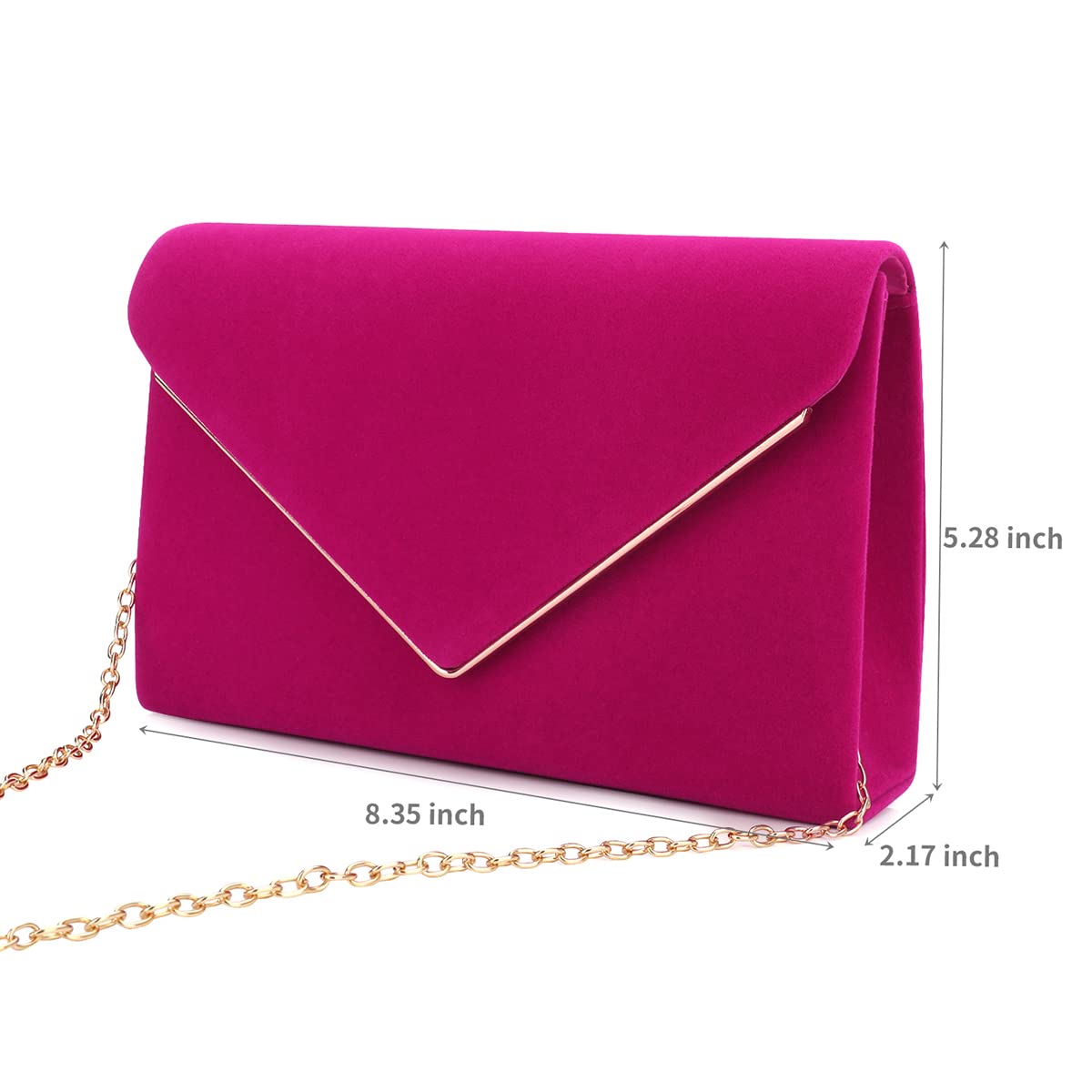 BBjinronjy Clutch Purse for Women Evening Bags Handbags for Wedding Party Cocktail Prom Faux Suede Crossbody Shoulder Bag