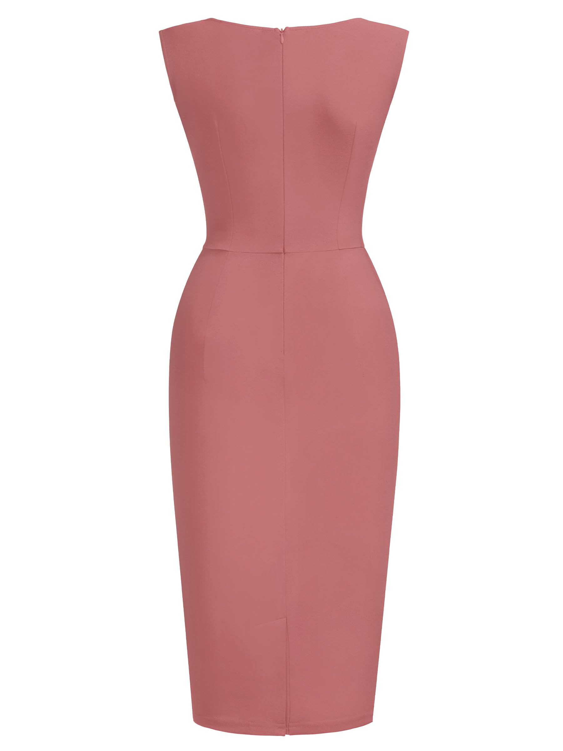 Miusol Women's Retro Ruffle Style Slim Work Pencil Dress