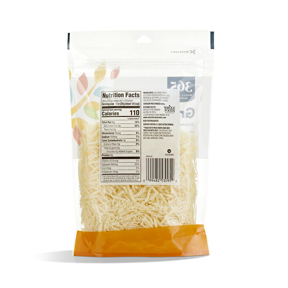 365 by Whole Foods Market Gruyere Shredded Cheese, 8 OZ